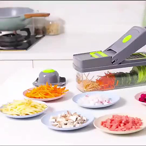 16-In-1 Multifunctional Vegetable Chopper & Slicer With Colander